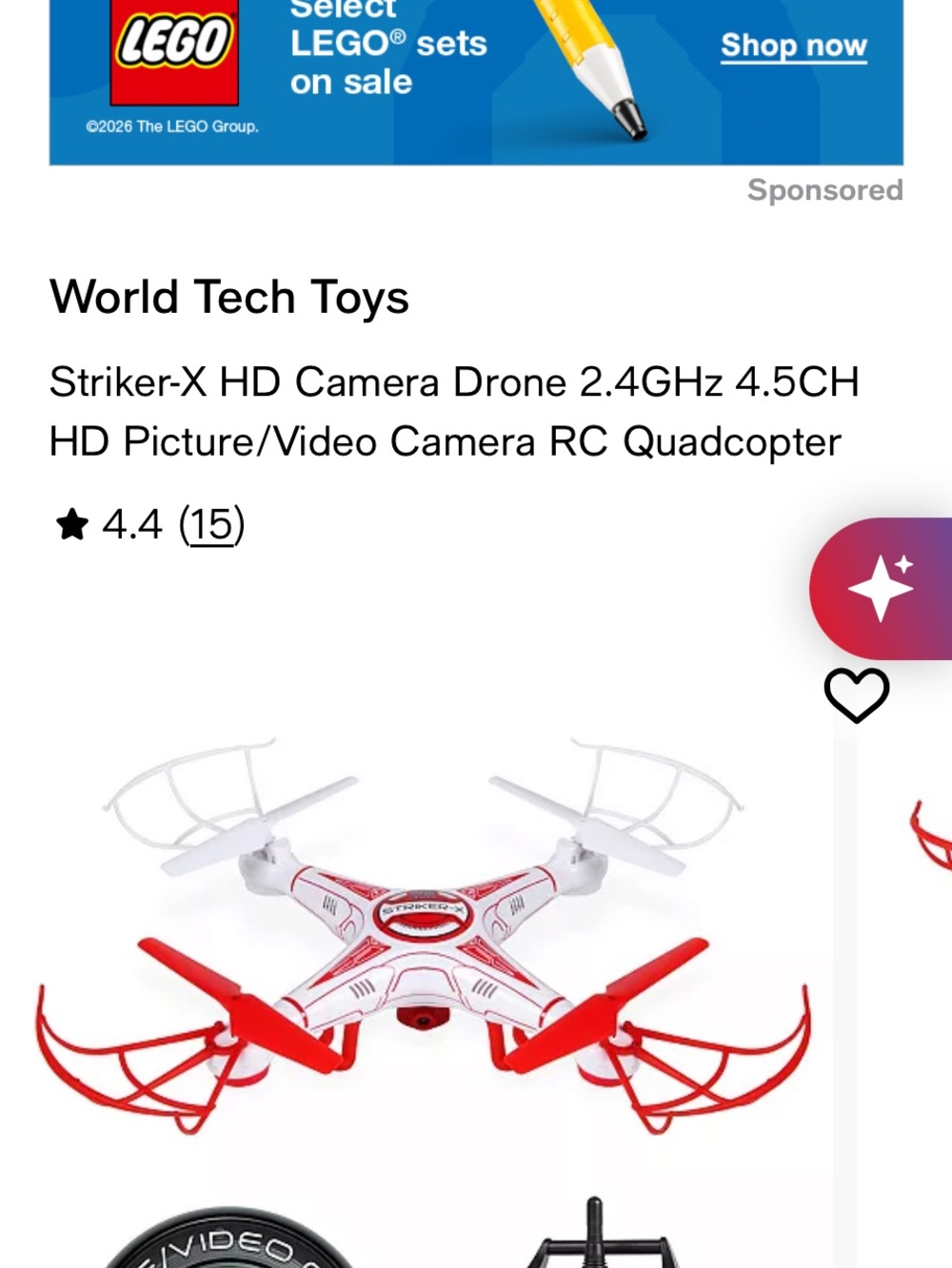 Striker-X Camera Drone - White & Red